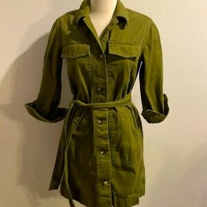 Olive Green Women's Belted Jacket